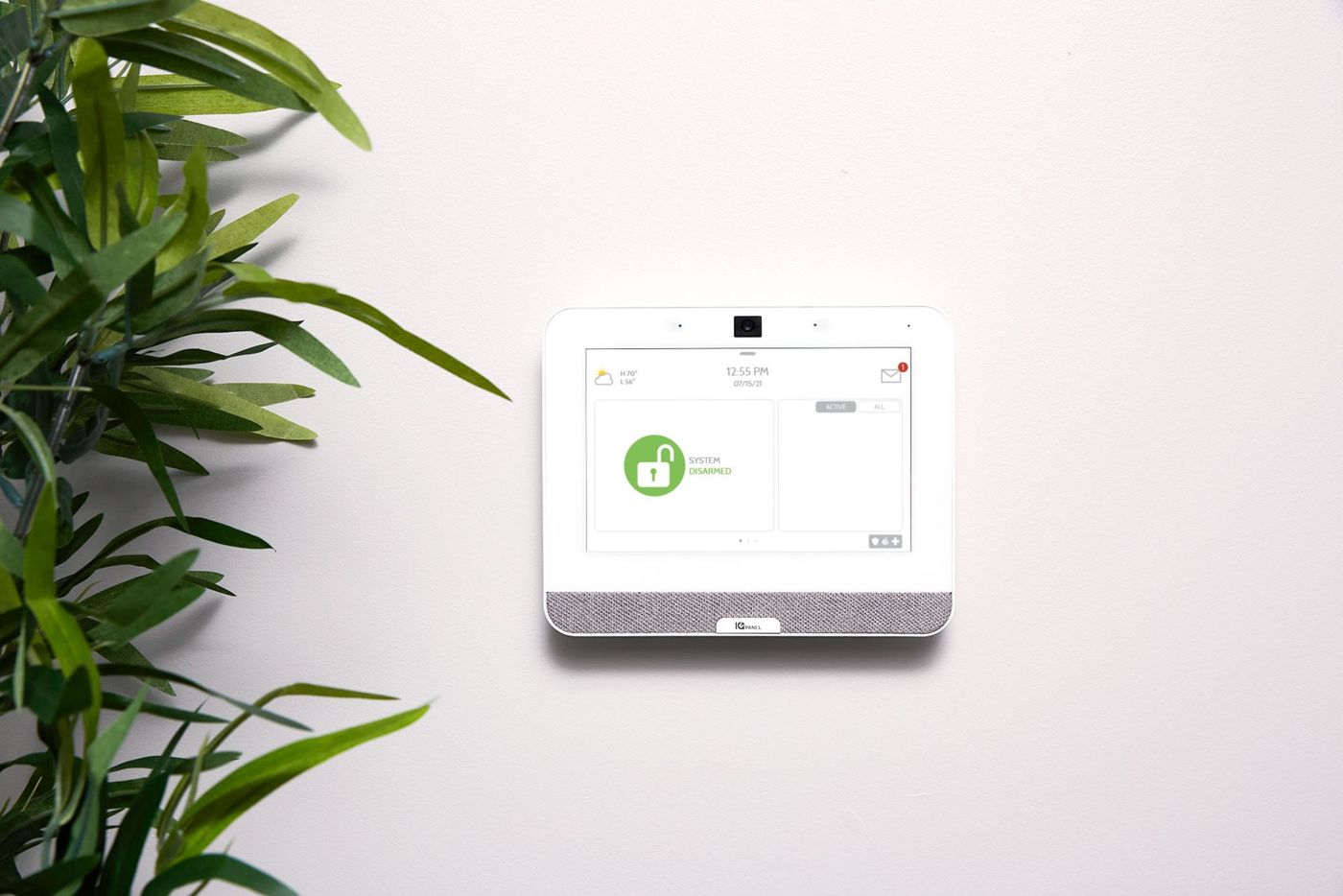 Wall-mounted security system control panel